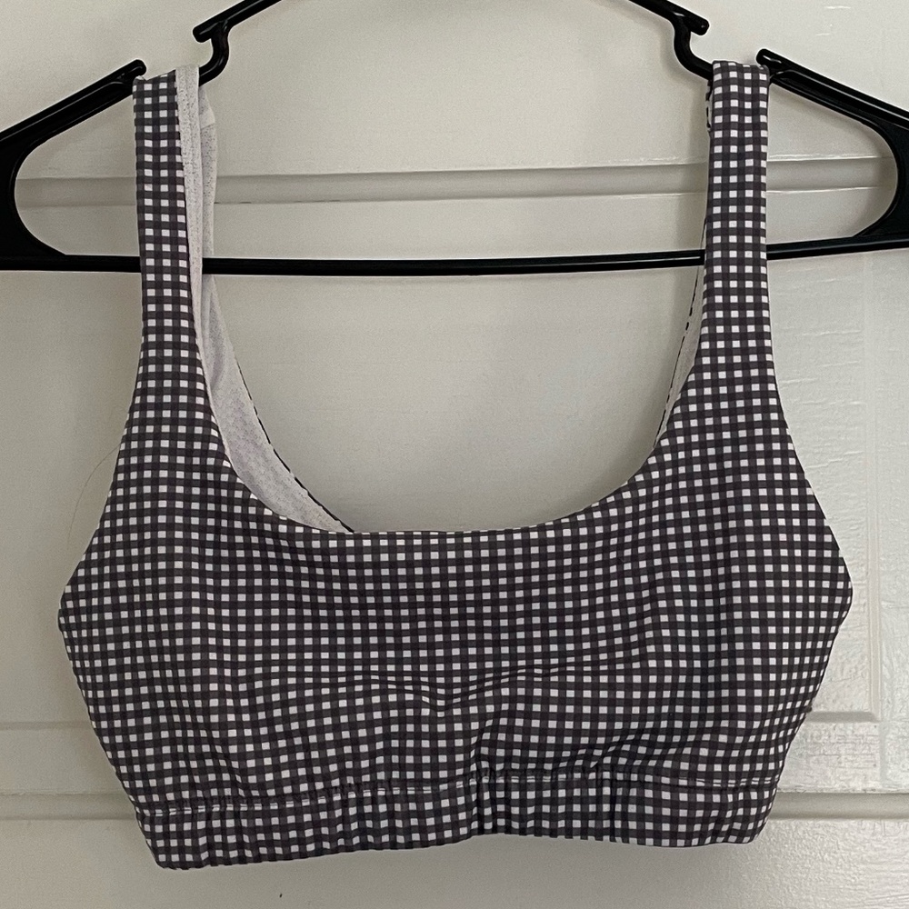 Vuori Daily Breathe Interlock Gingham Plaid Sports Bra Size Small